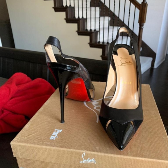 Christian Louboutin Shoes - Christian Louboutin Sling Back Patent Heels 🖤❤